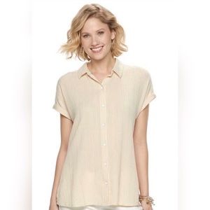 Women’s Yellow Button Up Shirt